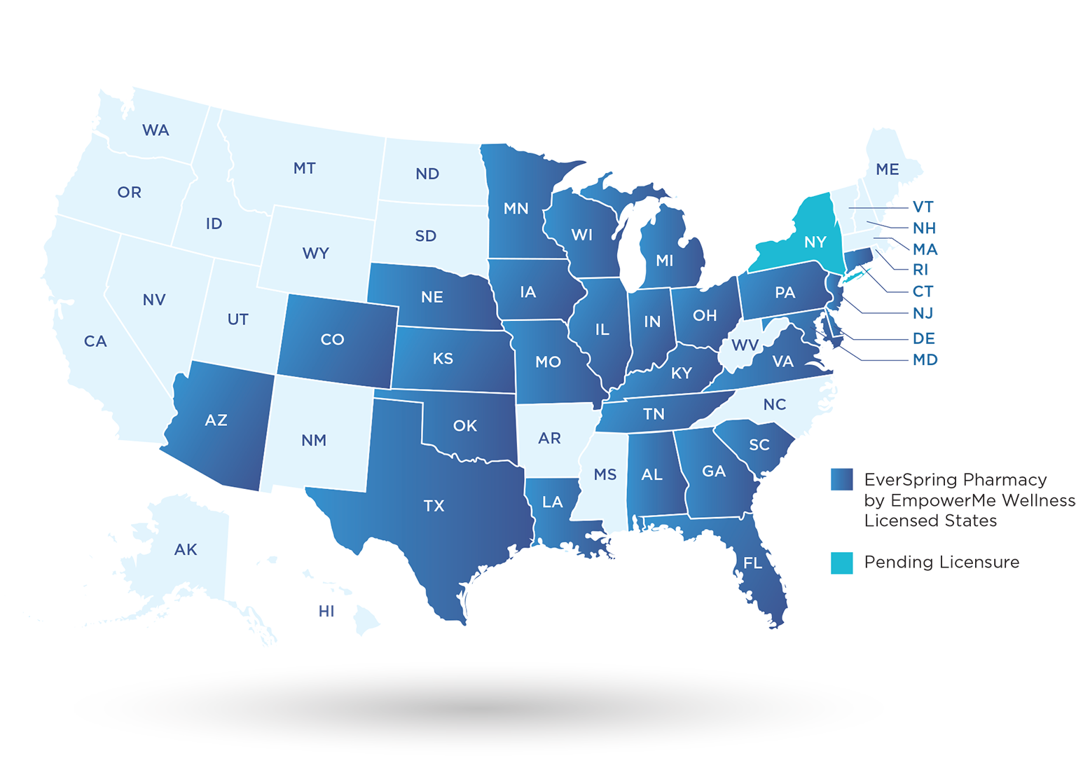 EverSpring Map Licensed Locations